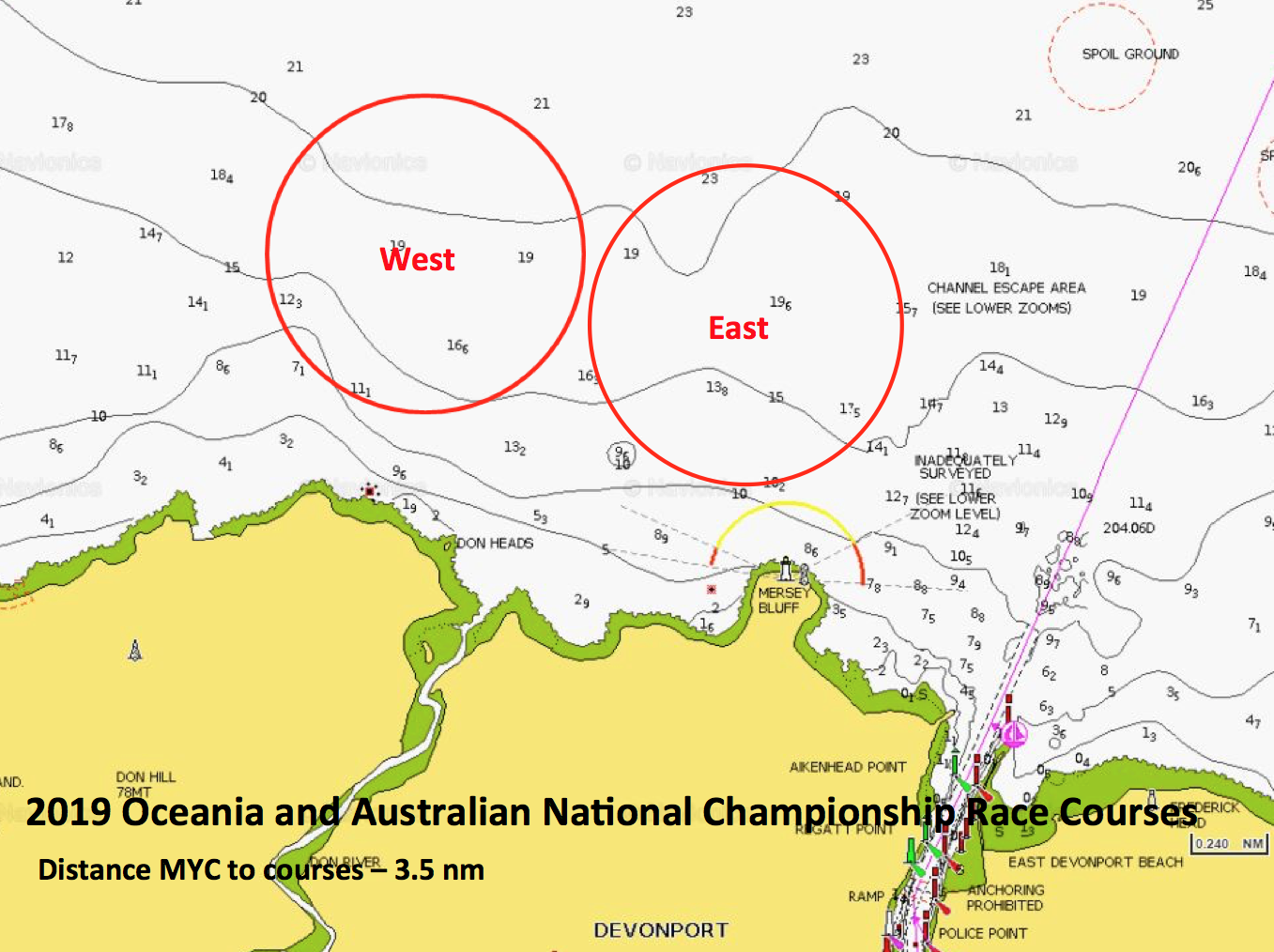 2019 Oceania and Australian National Championship Race Courses